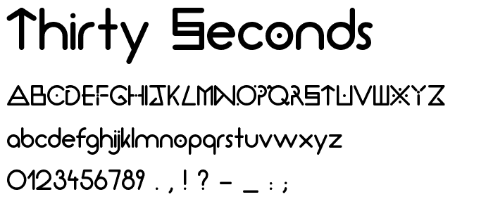 Thirty Seconds font